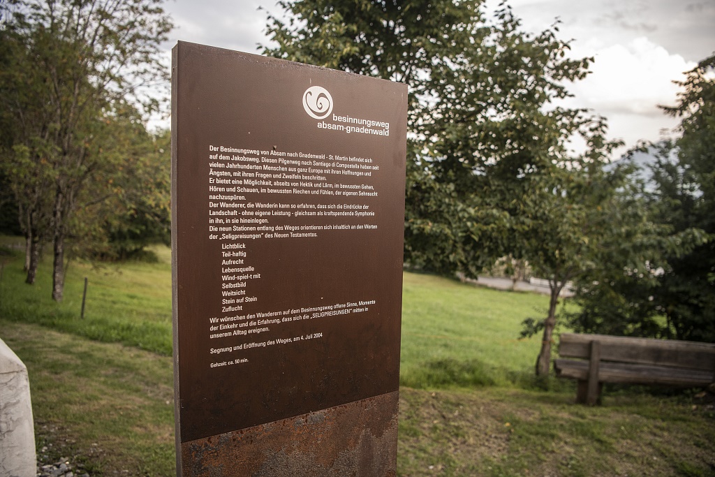 Kraftort am Besinnungsweg beim Kloster St. Martin in Gnadenwald